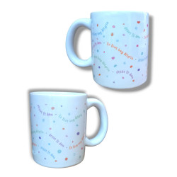 TAZA  DE CERAMICA  -ALEGRIA Y AMOR-JDC.