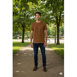 REMERA S MARRON OCRE LISA. RMA-M04 JDC