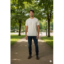REMERA M NATURAL LISA. RMA-B06 JDC