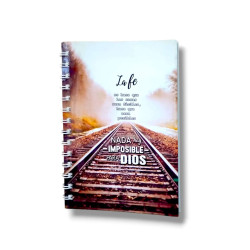 Cuaderno A5 Anillado Tapa Flexible 13.5 X 19 Cm. Sf.n3 La Fe No Hace Que Las Cosas. B 3012