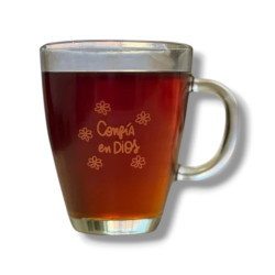 TAZA DE VIDRIO.TRANSPARENTE. CONFIA...