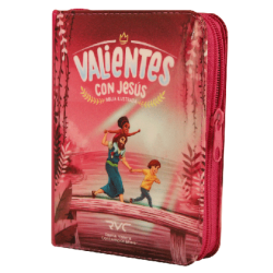 BIBLIA DE NIÑO VALIENTES CON JESUS ROSA
