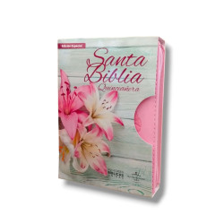 Biblia Para Quinceanieras Rvr 60. Rosa Con Cierre Y Uñero.