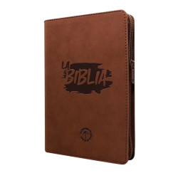 Biblia Traducción En Lenguaje Actual – 066 – Letra 11 Pts – 14x21 Cm – Palabras De Jesús En Rojo – Cierre – Tapa Pu Marrón