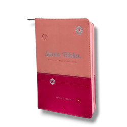 BIBLIA LETRA GRANDE NVI FUCSIA Y ROSA...