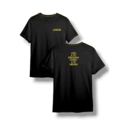 Remera L Amor Bordado. Negra. Rma-c29 Jdc
