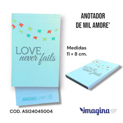 ANOTADOR DE MIL AMORES. LOVE NEVER...