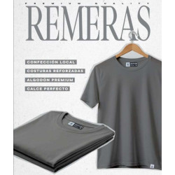Remera Xxl Gris Oscuro Lisa. Rma-g09 Jdc