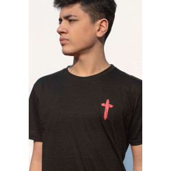 Remera Xl Cruz Roja Negra. Jdc