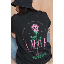 Remera L El Amor Nunca Deja De Ser.negra Rma-n08