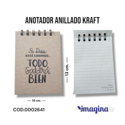ANOTADOR ANILLADO KRAFT RUSTICO. SI...