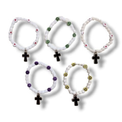 PULSERA DE CANUTILLOS Y DIJE DE CRUZ....